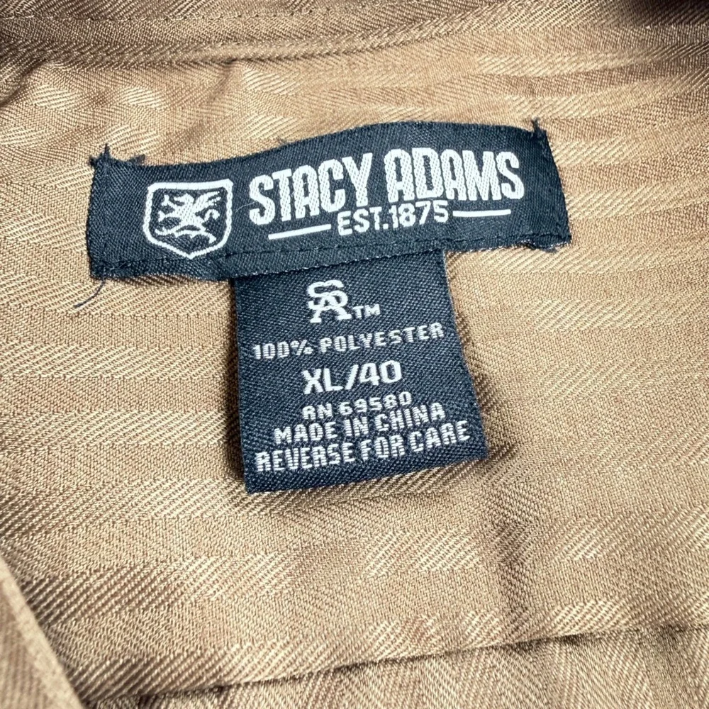 Stacy Adams Walking Suit Mens XL 40 Tan Herringbone Suede Elbow Patch 2pc Set